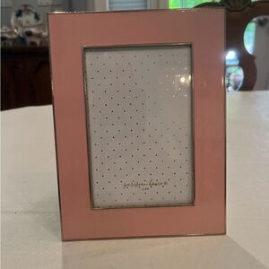 Parisian home Pink and silver enamel style Picture Frame. GUC!
